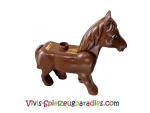 Duplo Horse with Movable Head with Black and White Eyes with Small Glitter Pattern (Horse02C01PB08) brown